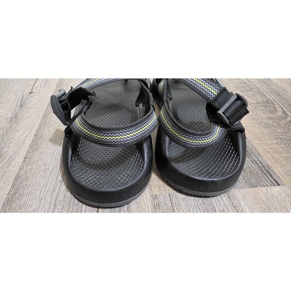 Chacos Mens Z1 Outdoor Sandal Adjustable Double Strapped Gray/Lime Green 13 - Picture 5 of 11